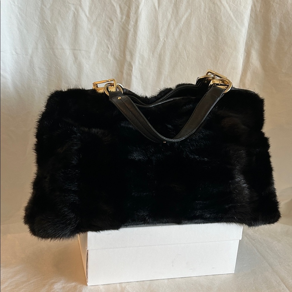 Paolo Masi Black Mink  Fur Tote